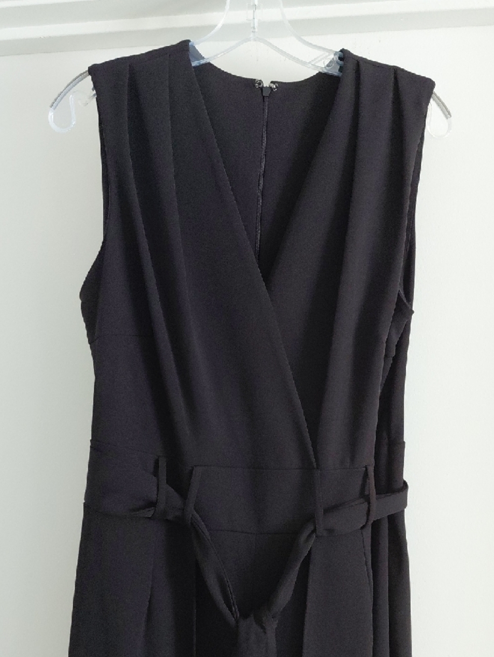 Black Maxi Wrap Romper/Dress with Waist Tie